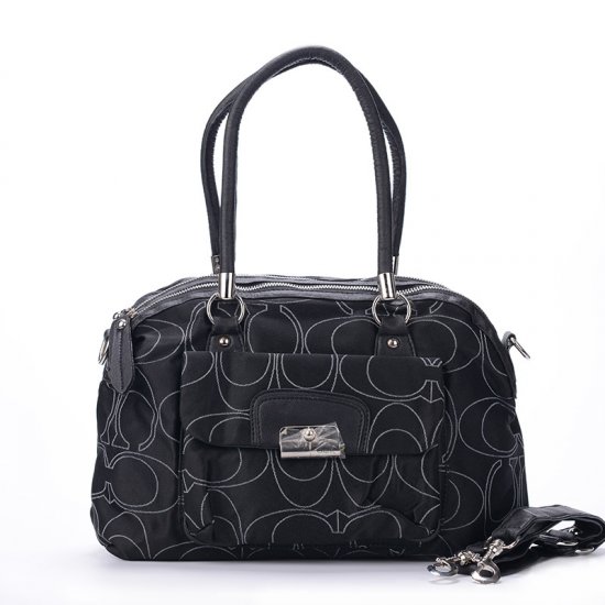 Coach Kristin Lock Signature Medium Black Totes EXJ | Women